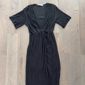 All in Favor Dolman Plissé Midi Dress